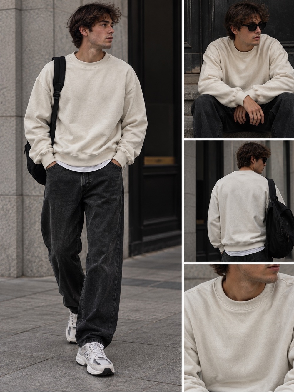 Weekday Off-White Crewneck Sweatshirt – Size S